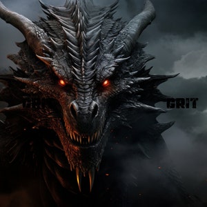 Fierce Dragon Download, Thunder Dragon Instant Downloadable Wallpaper, Digital Download Poster, Digital Art, Downloadable Fantasy Art