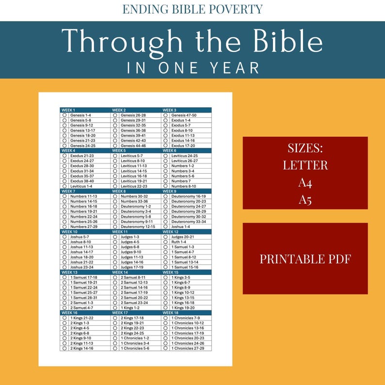 Bible Reading Plan Tracker | One Year | 2026 - Etsy