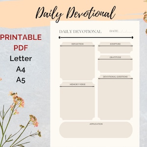 Daily Devotional Template Journal Printable Quiet Time