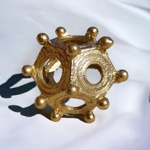 Roman Dodecahedron/ Golden Metal Replica