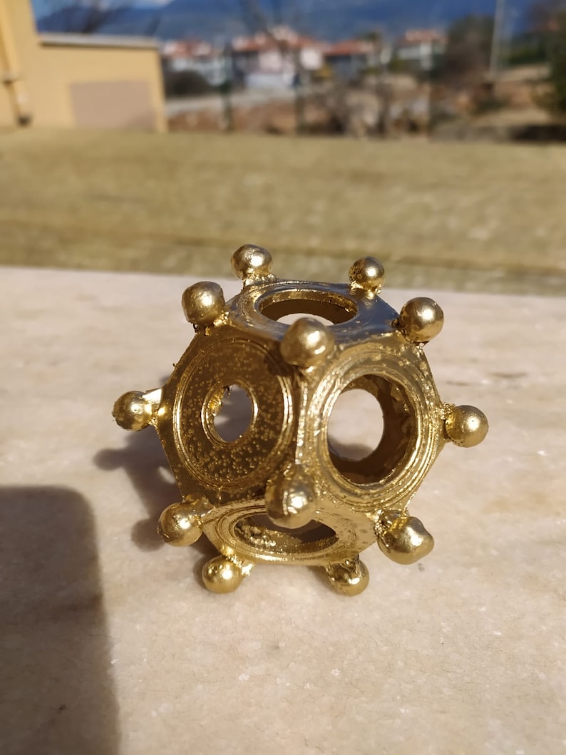 Roman Dodecahedron/ Golden Metal Replica Etsy