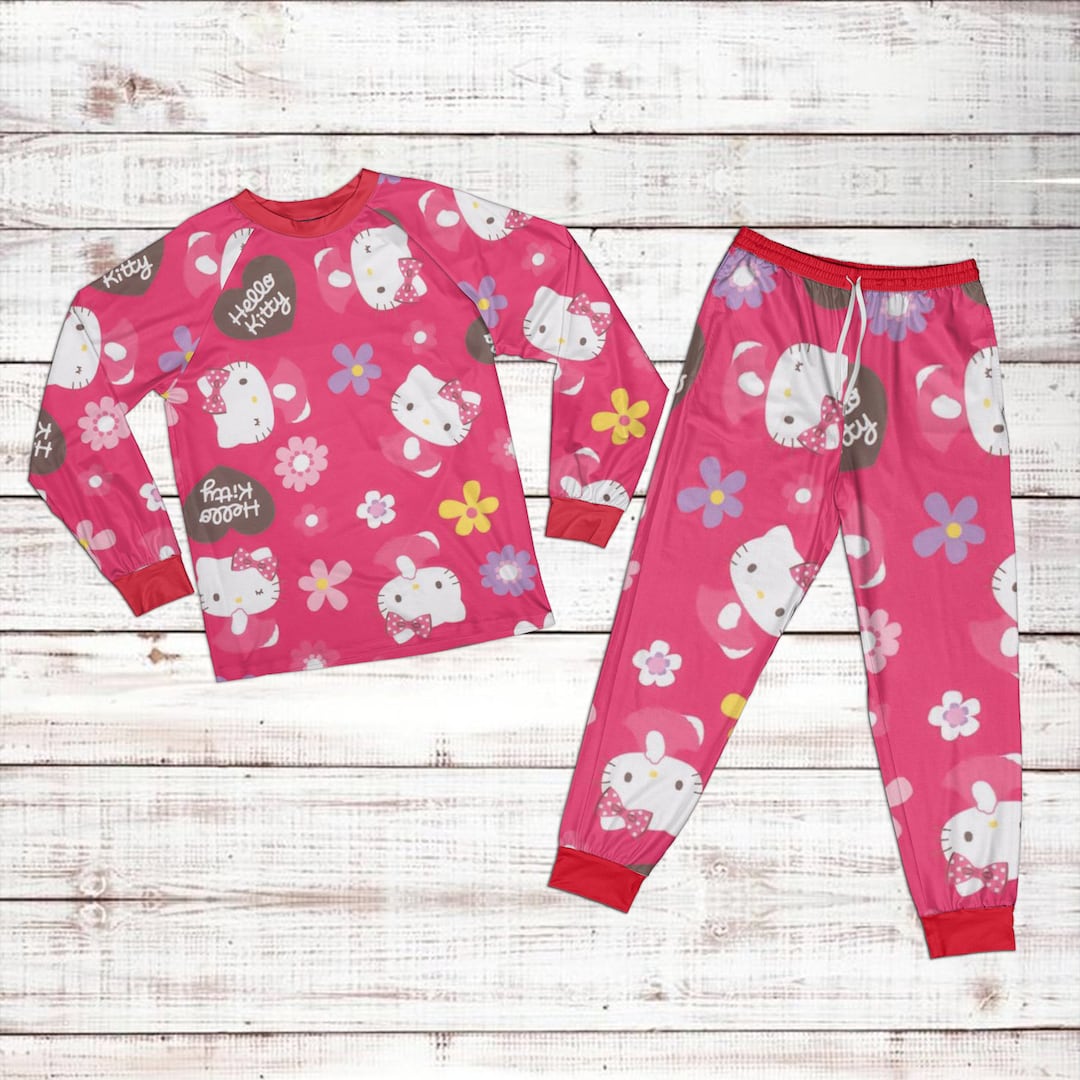 Hello Kitty Pyjamas Set Hello Kitty Pajamas Set Matching Etsy