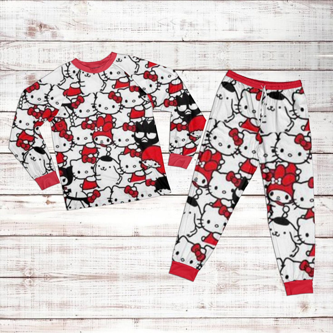 Hello Kitty Pyjamas Set Hello Kitty Pajamas Set Matching Etsy