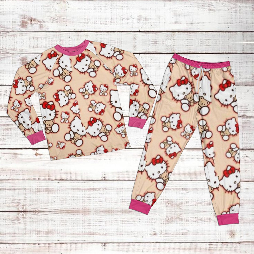 Hello Kitty Pyjamas Set Hello Kitty Pajamas Set Matching Etsy