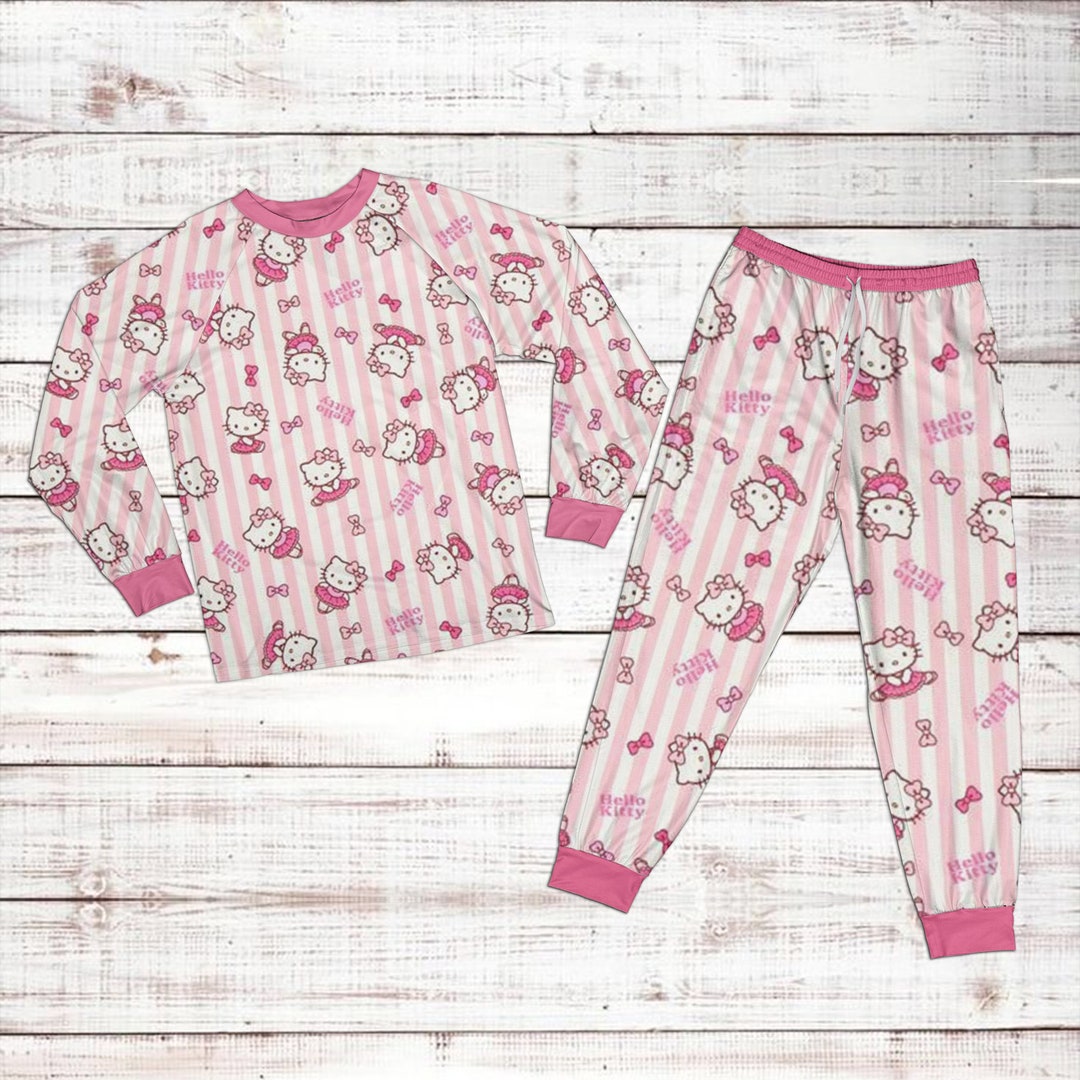 Hello Kitty Pyjamas Set Hello Kitty Pajamas Set Matching Etsy