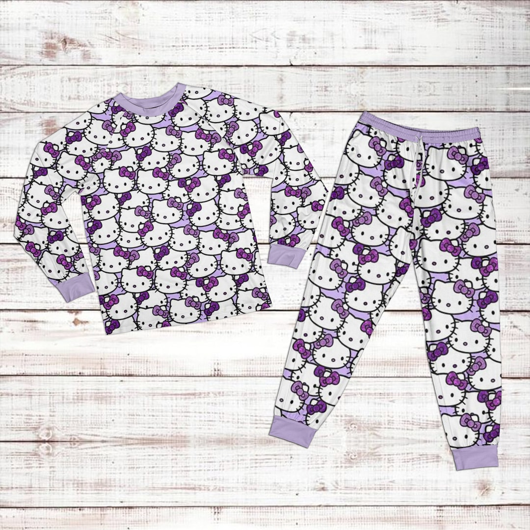 Hello Kitty Pyjamas Set Hello Kitty Pajamas Set Matching Etsy
