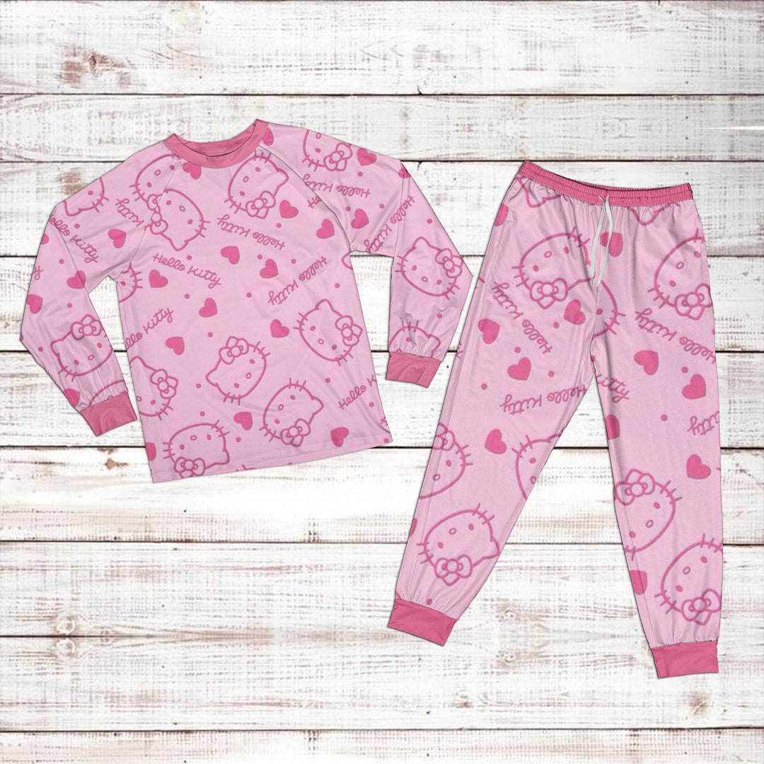 Hello Kitty Pyjamas Set Hello Kitty Pajamas Set Matching Etsy
