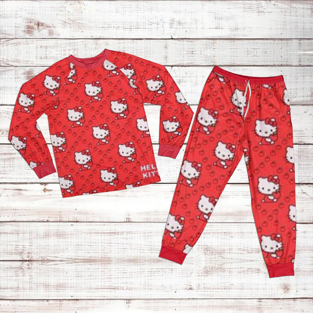 Hello Kitty Pyjamas Set Hello Kitty Pajamas Set Matching Etsy