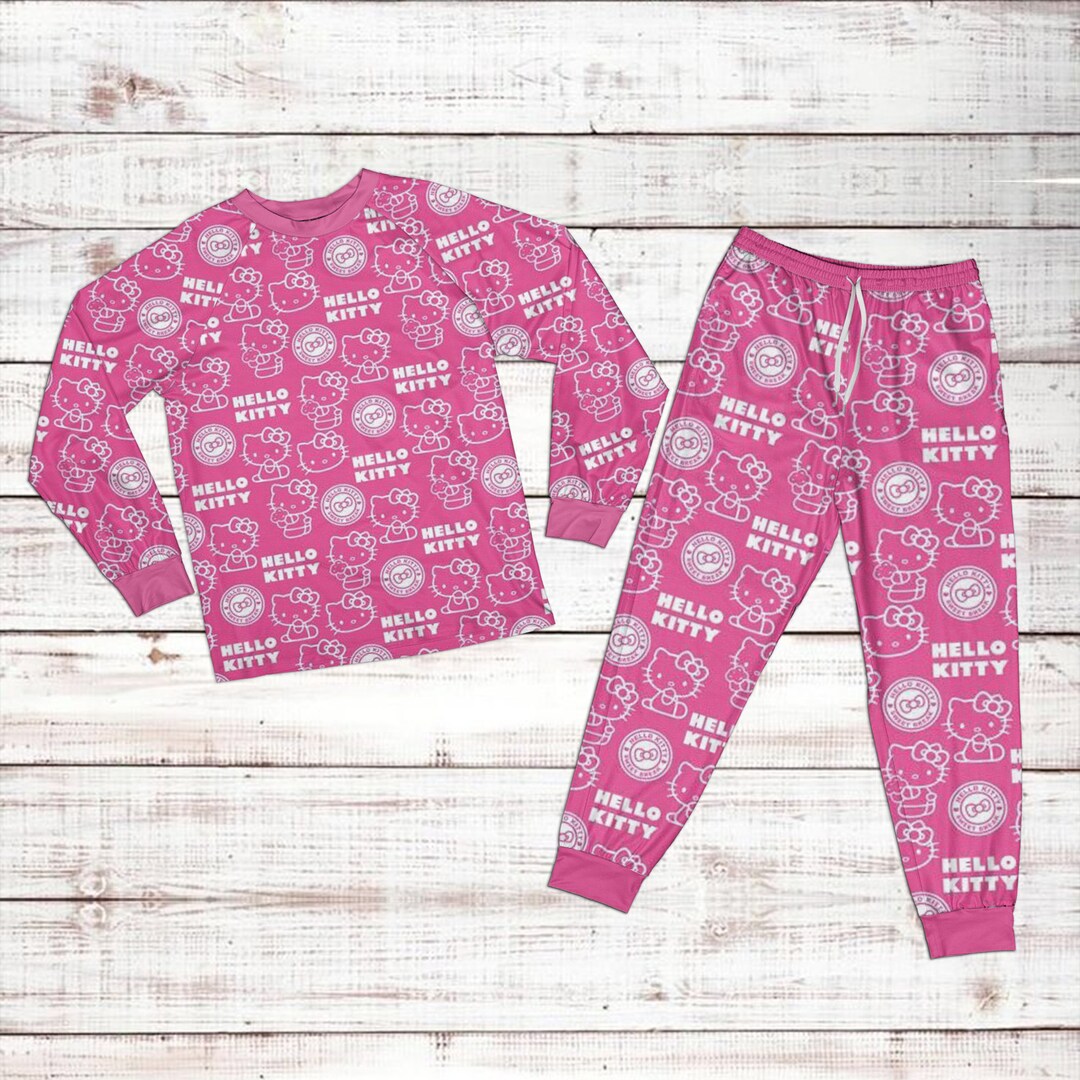 Hello Kitty Pyjamas Set Hello Kitty Pajamas Set Matching Etsy