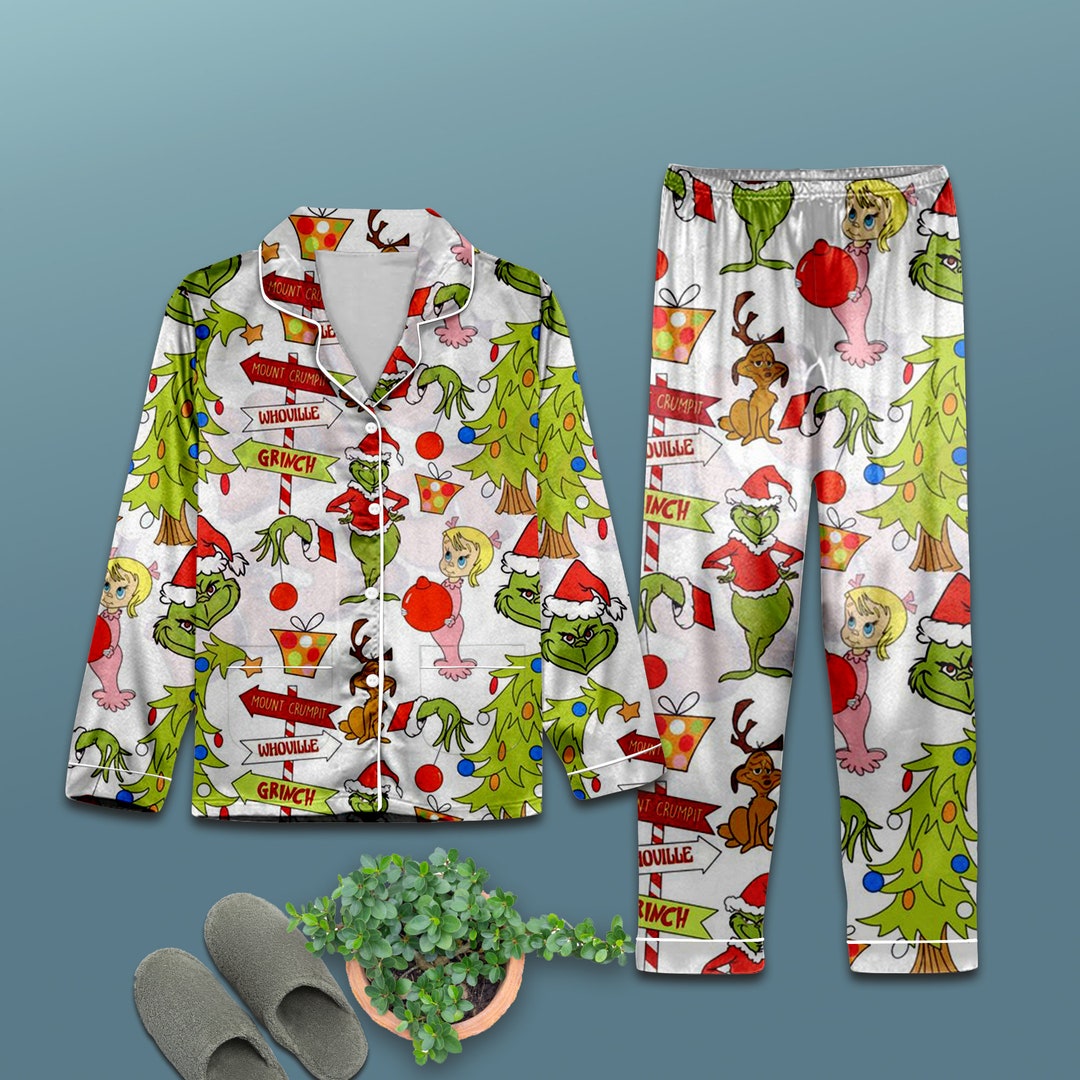 The Grinch Christmas Pajama Set Grinch Pyjamas Christmas Etsy Australia