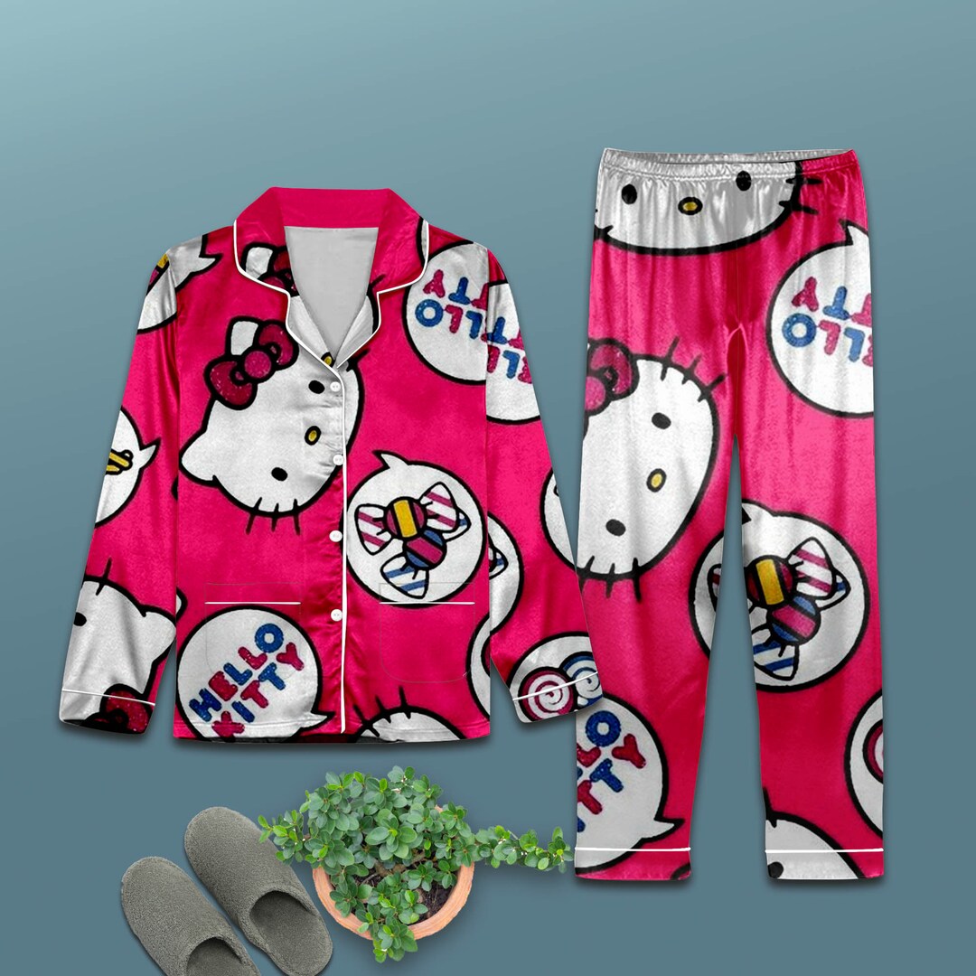 Hello Kitty Christmas Pajama Set Hello Kitty Pajamas Etsy