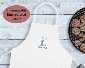 Personalized Chef Apron Embroidered Monogram Apron Custom Initials Apron Gift For Her Customizable Apron For Men Custom Apron Gift For Wife