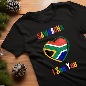 Sawubona Shirt Südafrikaner TShirt Zulu Geschenk Afrika Home Shirt Afrikaner Rundhals Afrika Karte T-Shirt Afrikaner Haus Shirt Afrika Liebhaber Kleidung