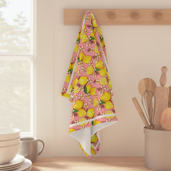 Lemon Tea Towel Fruit Kitchen Towel Lemon Kitchen Decor Botanical Tea Towel Soft Tea Towel Recipe Tea Towel Hanging Dish Towel Etsy