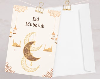 Eid Mubarak Cards with Envelope, Eid Card, Eid Mubarak Greeting Cards, Eid Mubarak Greeting Card for Muslim Friends