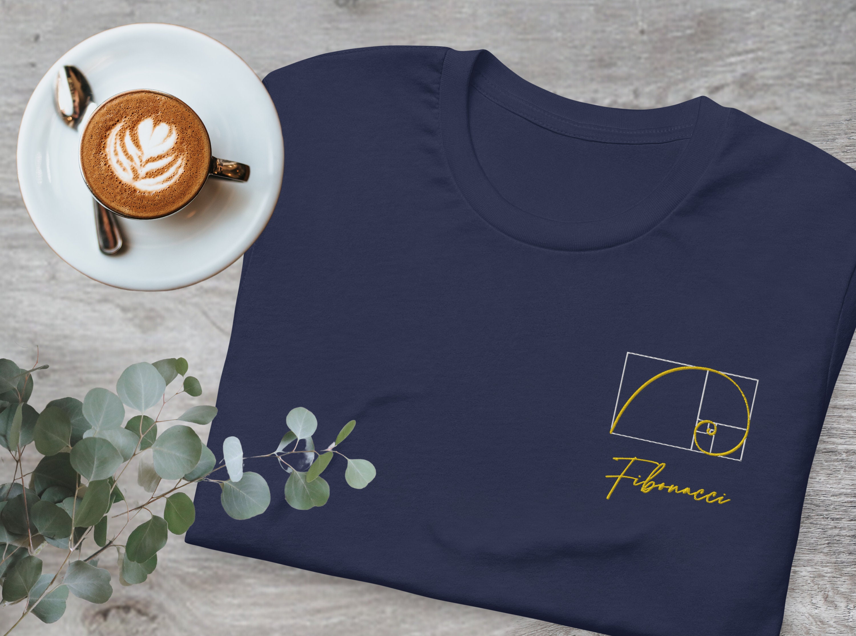Embroidered Fibonacci Sequence Shirt Golden Ratio Tee Math Lover Gift Numerical Motif Science Teacher Gift Math Elegance Phi Ratio Fashion