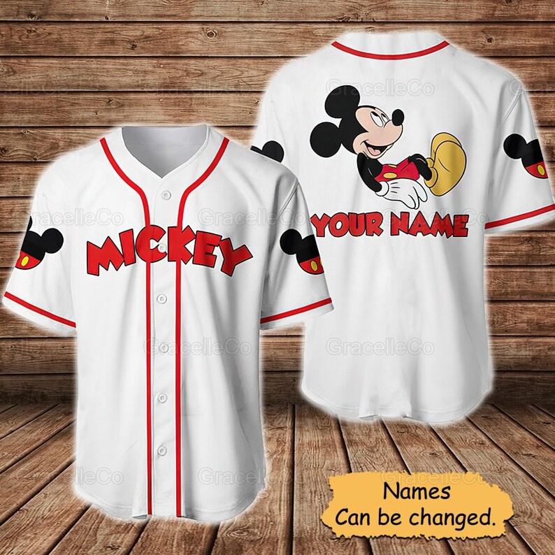 Mickey Mouse Disney Custom Baseball Jersey Shirt Disney Etsy