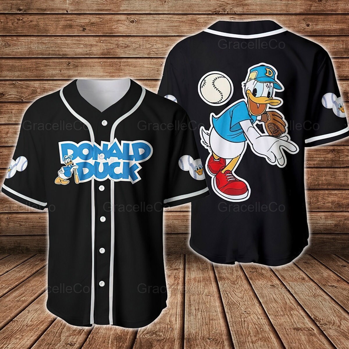 Donald Duck Baseball Jersey, Disney Donald Jersey Shirt
