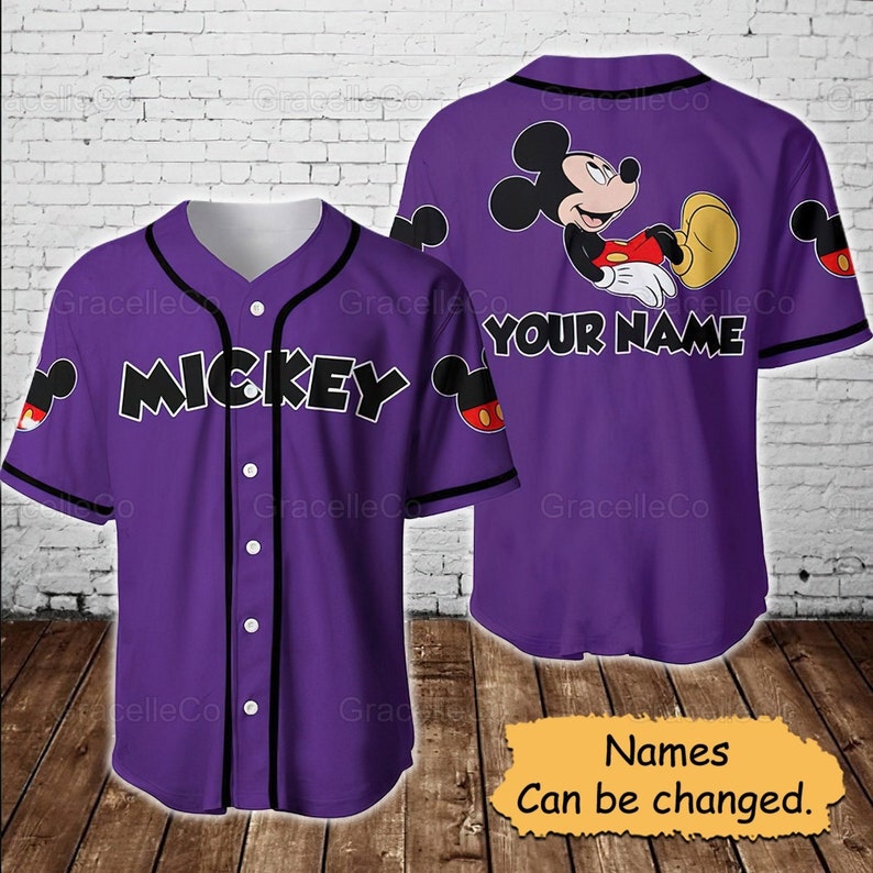 Mickey Mouse Disney Custom Baseball Jersey Shirt Disney Etsy