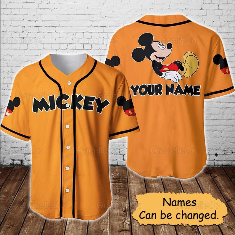 Mickey Mouse Disney Custom Baseball Jersey Shirt Disney Etsy
