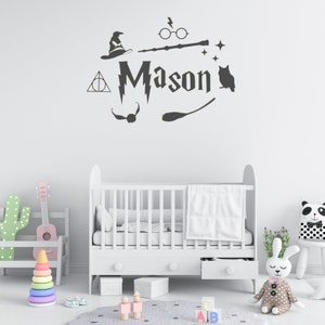 Personalized Potter wall decal Magic Wall sticker for kids with desired name Vinyl set for baby room children&#39;s room girl, Christmas gift