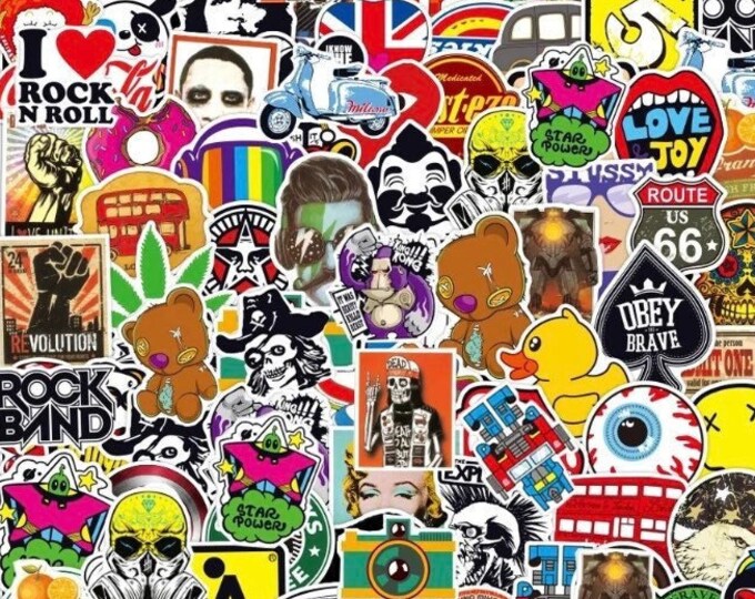 518 Sticker 100 Mixed Color Sticker Pack With 50 or 100 Street Style Stickers ...