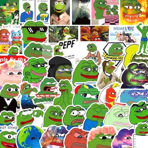 50 Funny Meme Sticker Pack with 100 or 50 high quality Frog MEMES stickers, Perfect for Skateboard Laptop Suitcase and as a Gift!