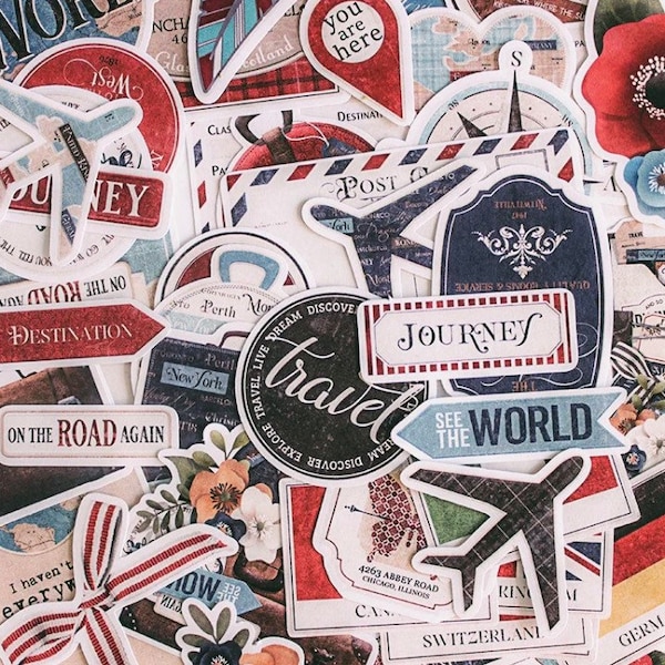90pcs Travel Sticker Pack, Perfect for Luggage Scrapbooking, Vintage decorative stickers for book, Gift!
