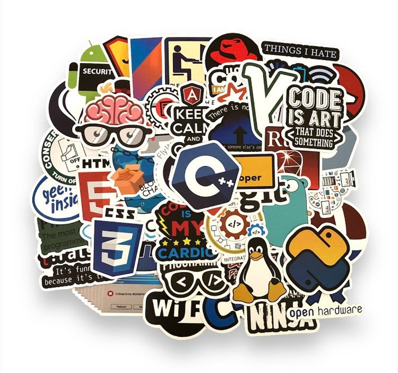 50 Coding Programming Developers Internet Sticker Pack With 100 or 50 ...