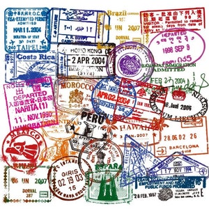 50 transparante stickers voor paspoortstempels met 50 doorzichtige vinylstickers voor toeristen, perfect voor bagage, laptop, planner