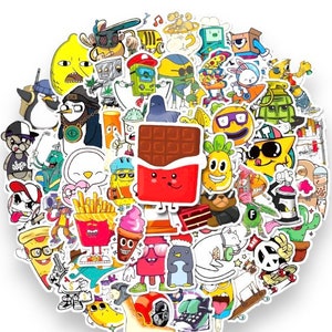 50 gemischte Cartoon Sticker Pack mit 50 Kinderaufklebern – Perfektes Geschenk für Laptop Skateboard Kinder