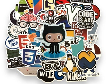 50 Coding Programming Developers  Internet Sticker Pack with 100 or 50 high-quality HTML  stickers | Perfect Gift Laptop Stickers | Gift!