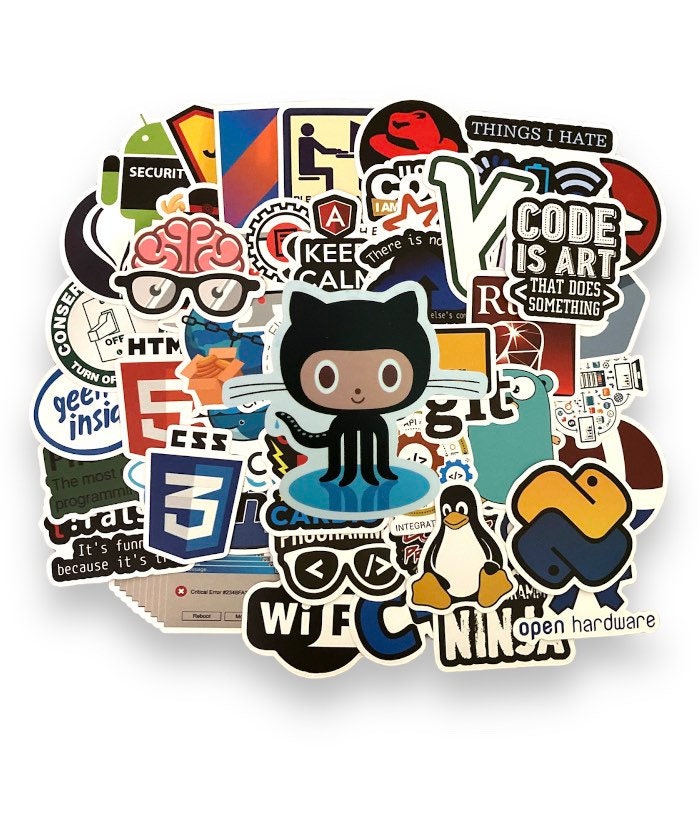 50 Coding Programming Developers Internet Sticker Pack With 100 or 50 ...