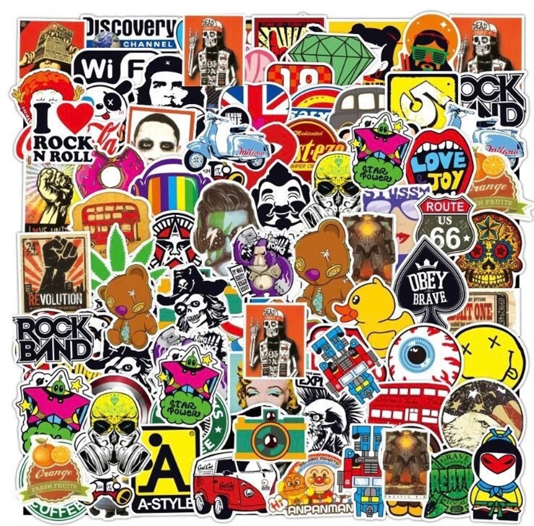 Set of Laptop/ Suitcase/ Skateboard Stickers - 15pcs - Rock Band Sticker -  Decorative Sticker - Gift