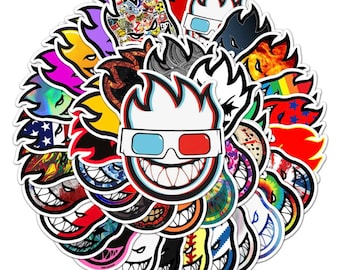 50 Funny Skateboard Sticker Pack with 50 or 100 Graffiti Stickers | Perfect Gift for Skateboard Bike Helmet
