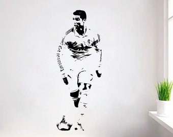 Ronaldo Vinyl-Kunst, abnehmbarer Wandaufkleber, Fußball, Fußballspieler, Raumdekoration, Wanddekoration, Aufkleber, Dekoration, Geschenk