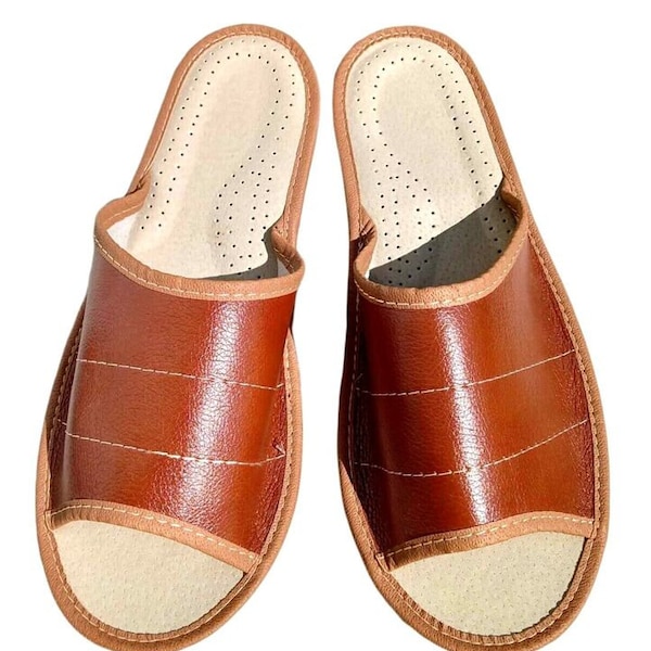 Men's Slippers | Comfy Indoor Outdoor Shoes |Natural Leather| High-quality Handmade Home Shoes| Craft Boots| Gift for him| Slip on Mules