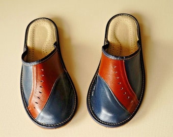 Pantoufles pour hommes | Chaussures confortables d'intérieur et d'extérieur |Cuir naturel| Chaussures de maison faites main de haute qualité | Bottes artisanales| Cadeau pour lui| Mules à enfiler