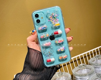 iPhone15Pro Max for iphone14/13/12/11/X/X MAX/Quirky Pill Capsule Drip Case