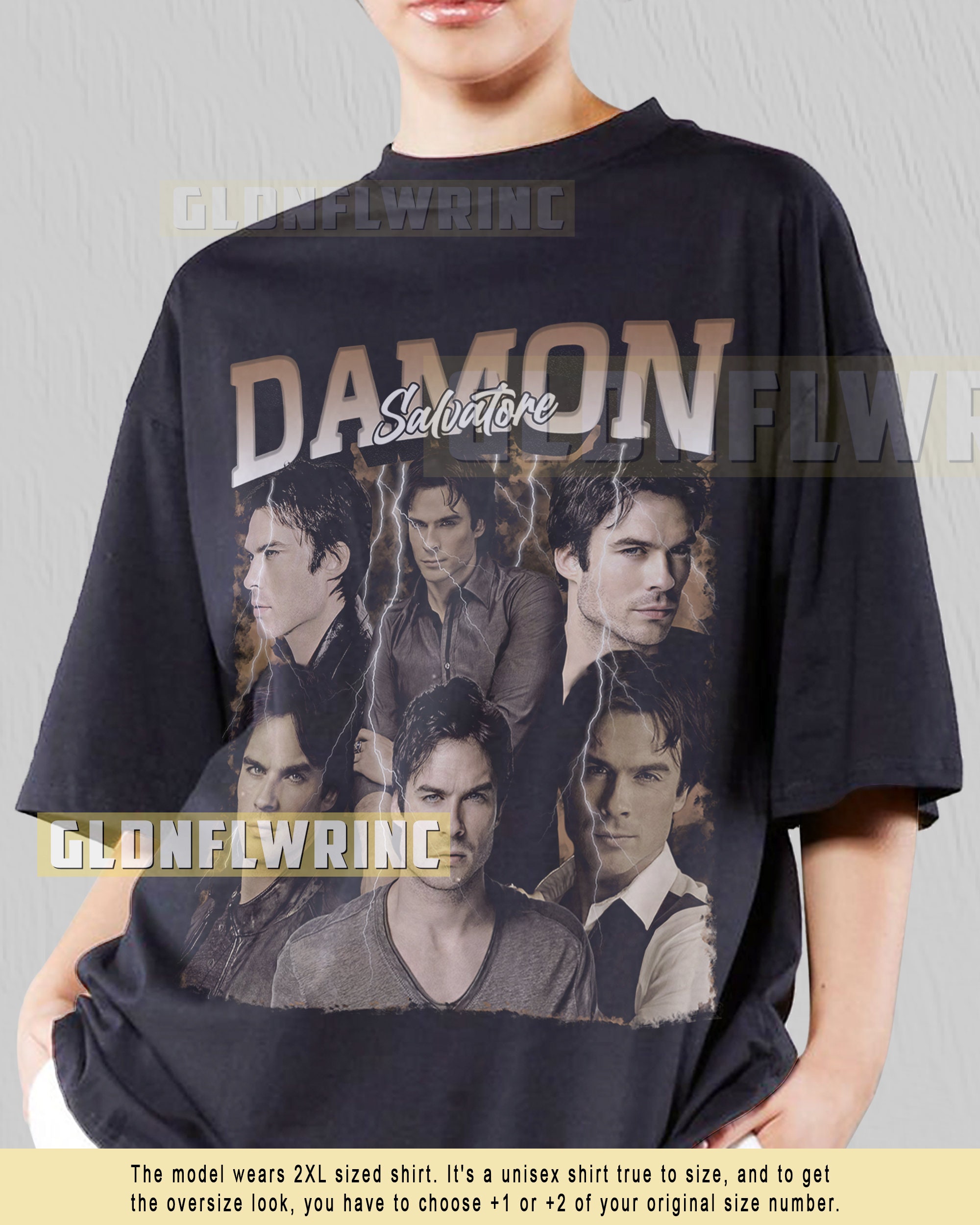 Discover Damon Salvatore shirt American Actor Movie Character Ian Somerhalder Vampire t-shirt
