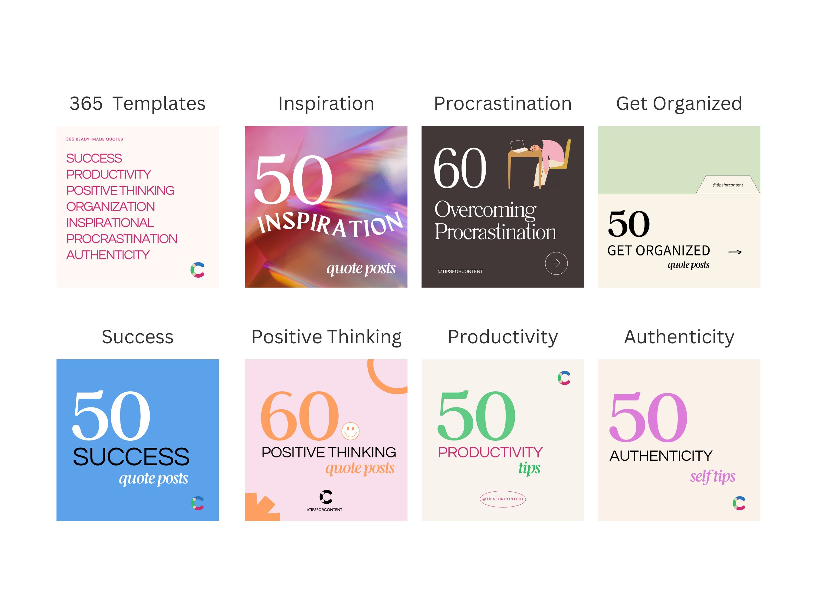 365 Social Media Content Posts: Canva Templates, Quotes (digital ...