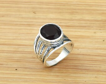 Anello Argento 925 Con Onice Nero – Stile Filigrana Classico Antico – Nickel Free