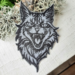 Wildcat head reflective embroidered patch iron on