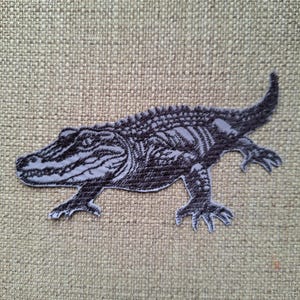 Patch bordado refletivo de crocodilo jacaré para passar a ferro