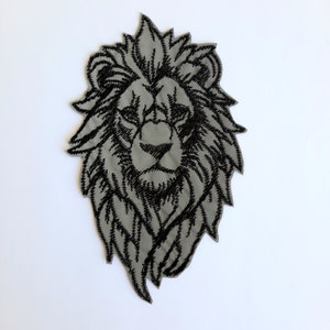 ライオンの頭の刺繍パッチ反射アイロン接着動物