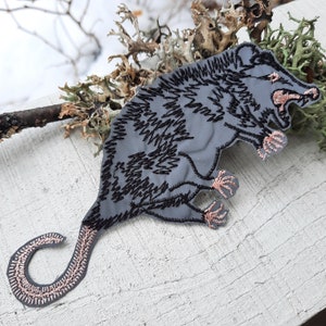 Rat reflective embroidered patch iron-on