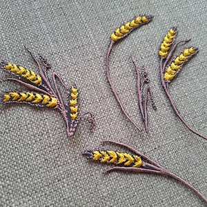 小麦 5個 刺繍パッチセット アップリケ