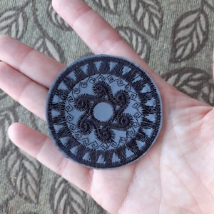 Greek ornament stamp reflector embroidered patch iron-on