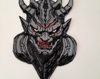Demon satan reflecterende opstrijkbare geborduurde patch