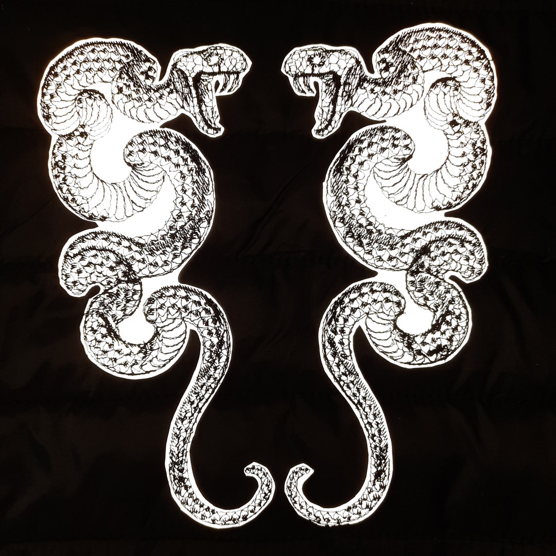 Snakes Pair Embroidered Patches Safety Reflectors - Etsy